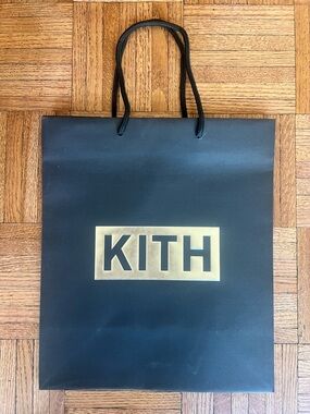 Kith Black Paper Tote Bag with Gold Logo